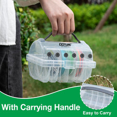 Silicone holes inside Goture fishing line storage box protecting lines from abrasion