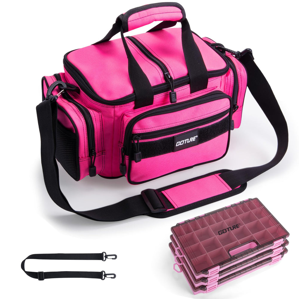 Goture fishing tackle bag top-flip design enables quick gear access.