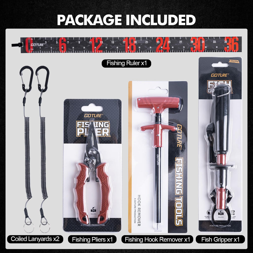 Goture fishing tool kit in use showing compact storage and ready-to-go setup.