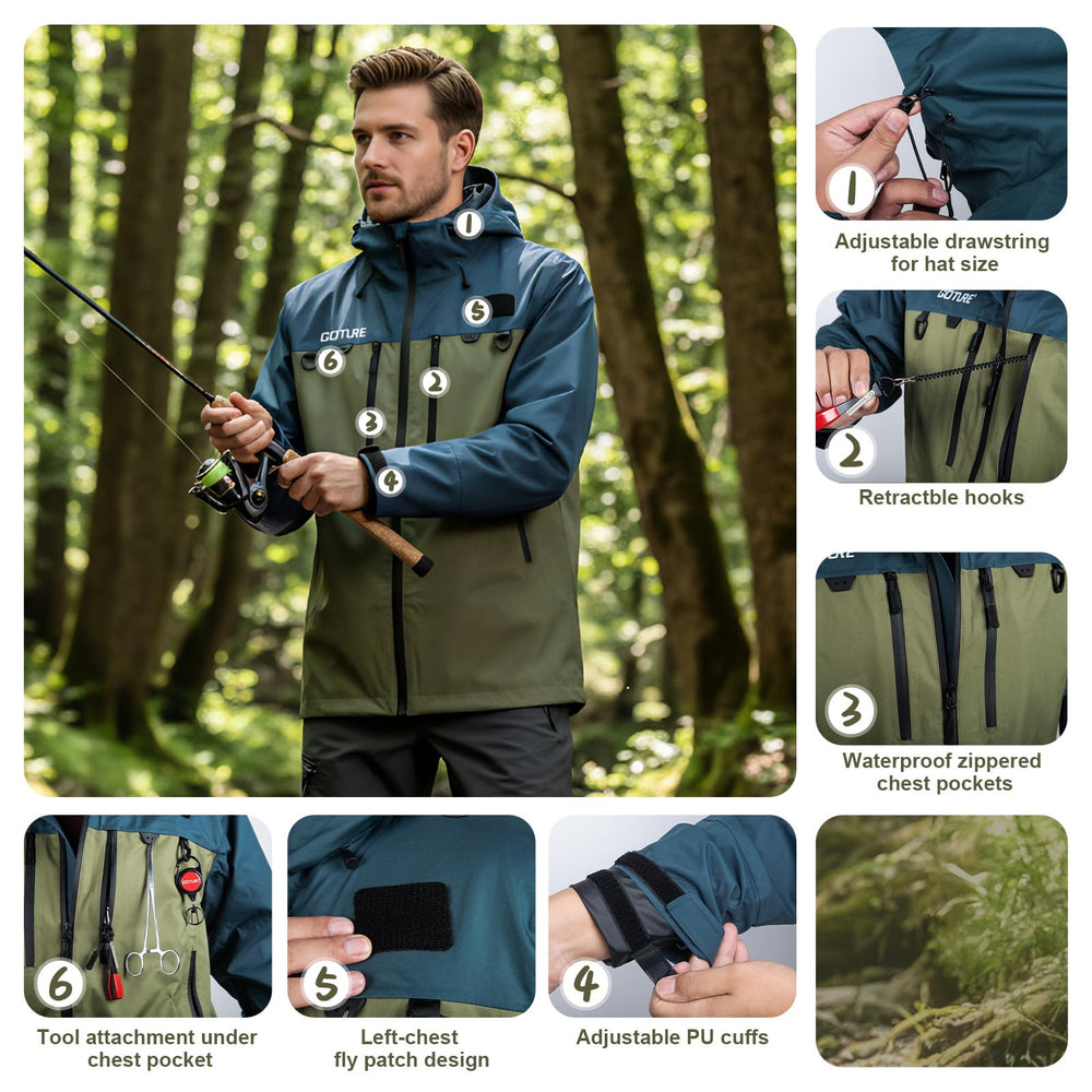 Goture fishing wading jacket breathable fabric keeps you comfortable during long casts
