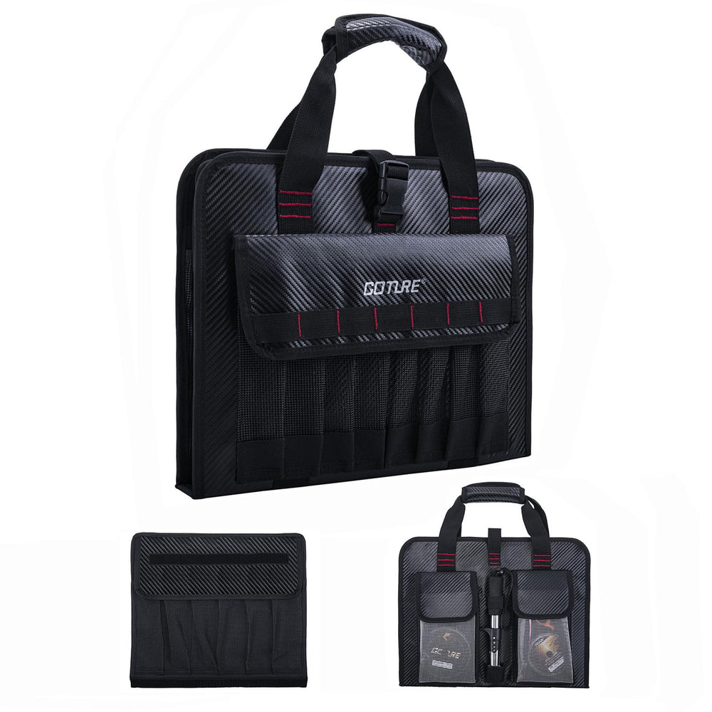 Back view with external pockets on Goture jig bag