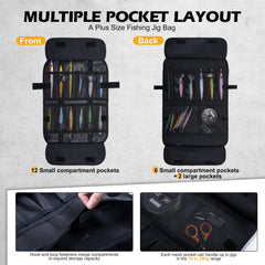 Goture Jig Bag inner resin mesh pockets prevent hook snags during storage.