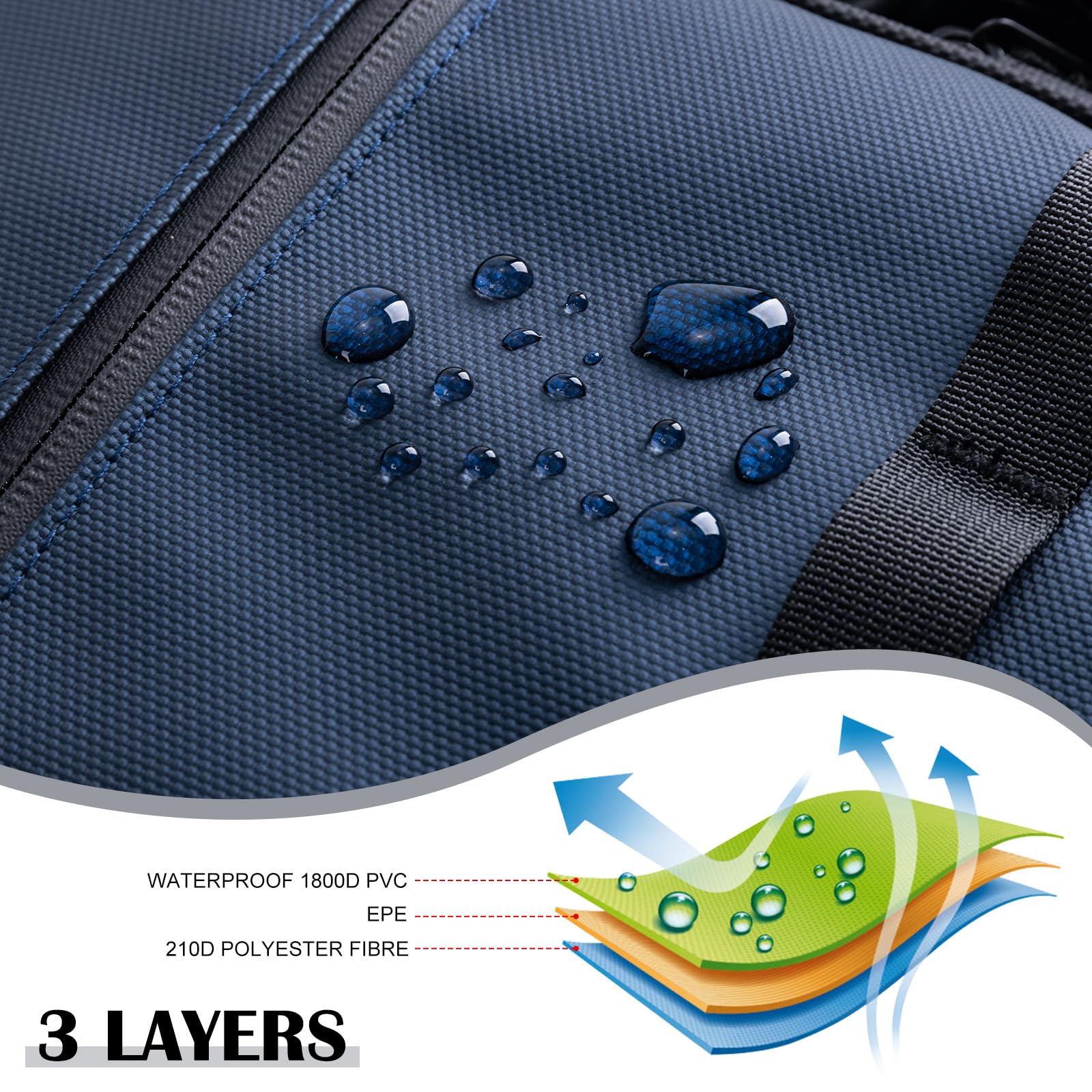 Goture large tackle bag external pockets keep leader line and rain gear handy.