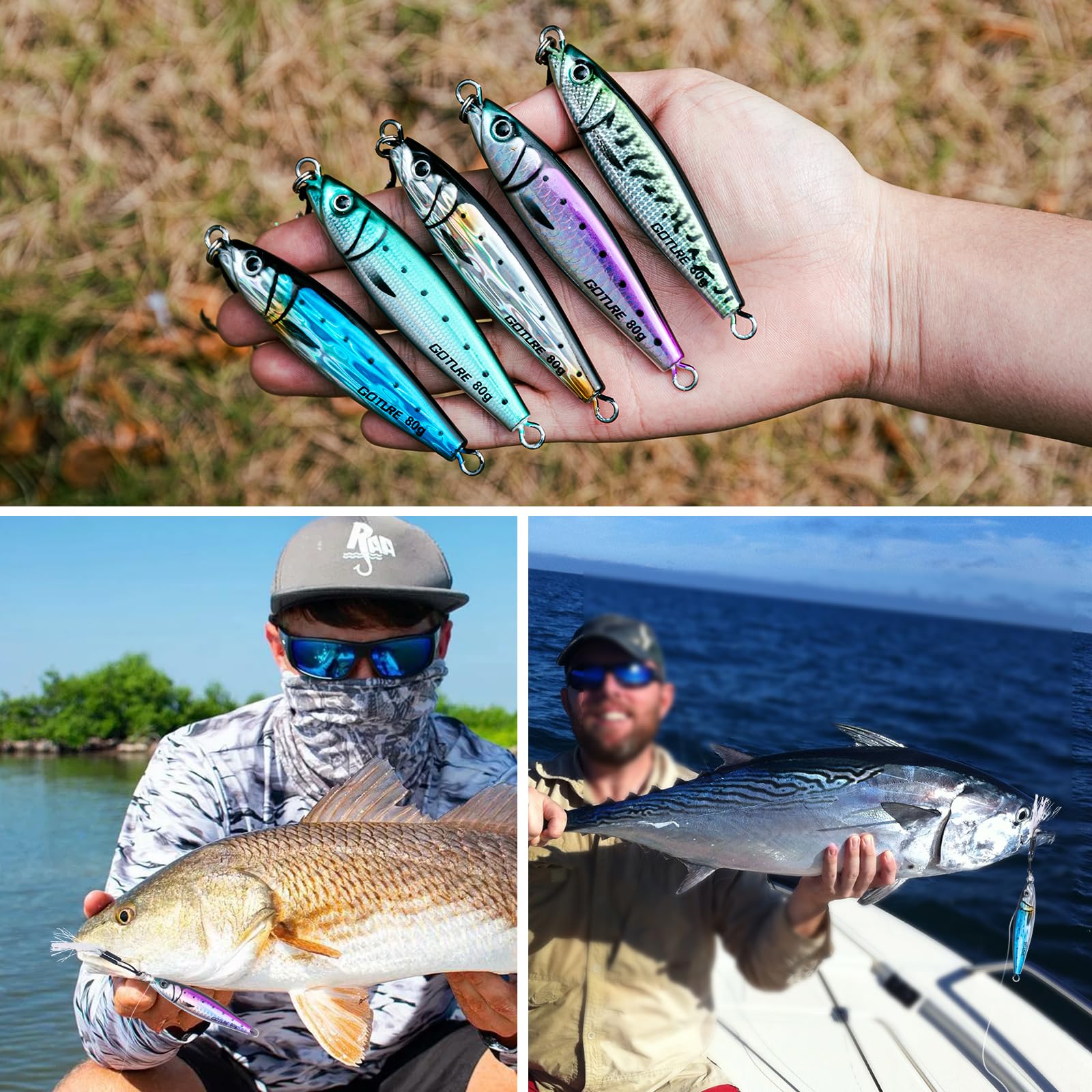 Goture laser-cover shine increases lure brightness for distant fish.