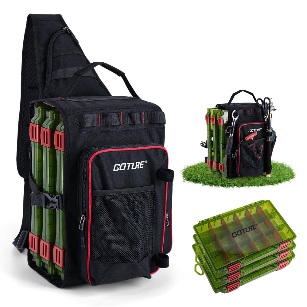 Goture OpenSide bag main compartment stores tackle neatly for long days afloat
