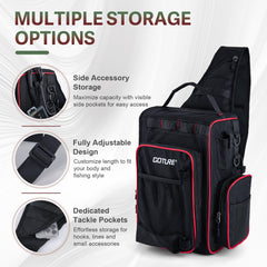 Goture OpenSide bag side pocket holds pliers and tools within easy reach