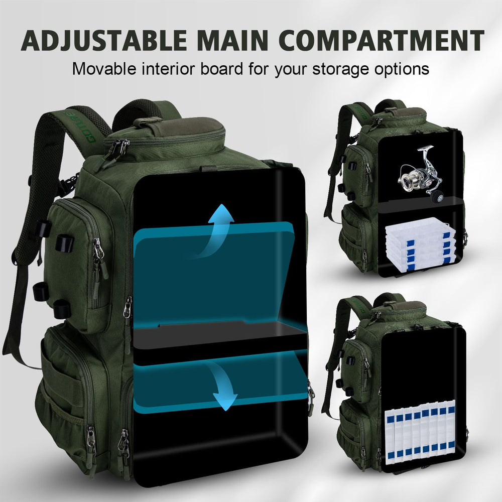 Goture rain cover included backpack protects contents during sudden showers.