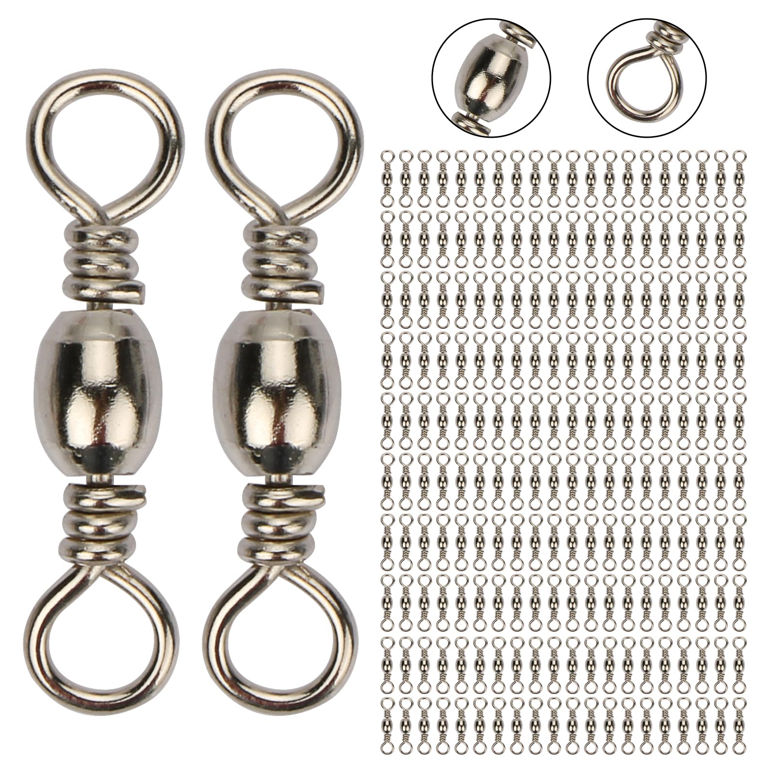 Goture rolling ball bearing fishing swivel with stainless steel body and 200 pcs pack