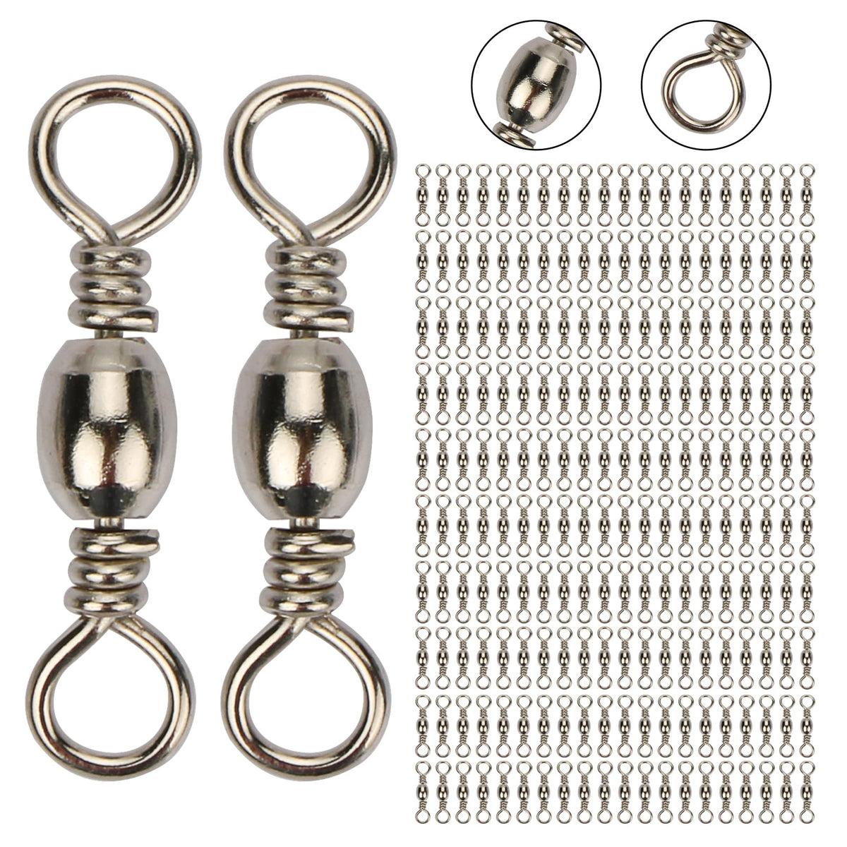 Goture rolling ball bearing fishing swivel with stainless steel body and 200 pcs pack