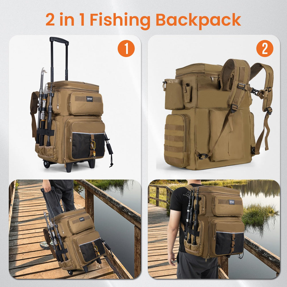 Backpack in backpack carry mode with straps