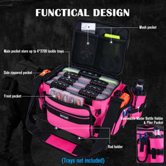 Goture tackle bag rod straps securely hold fishing rods during travel