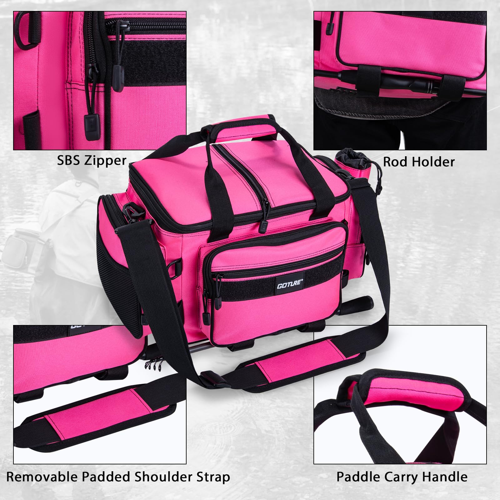 Goture bag with adjustable carry options for versatile setups