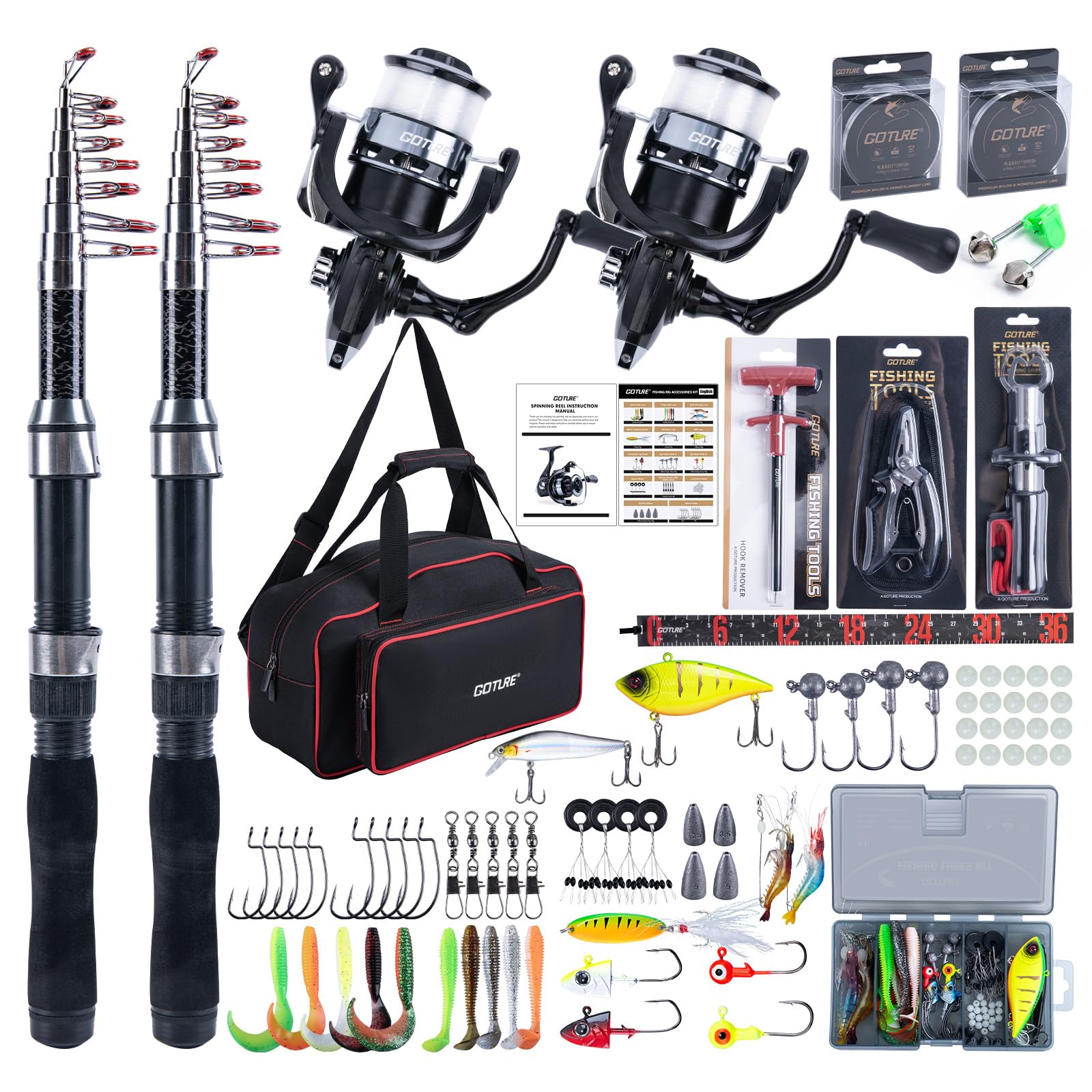 Goture telescopic-rod close-up showing lightweight, travel-friendly design.