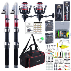 Goture telescopic rod extended length shows portable travel-friendly design for saltwater and freshwater use.