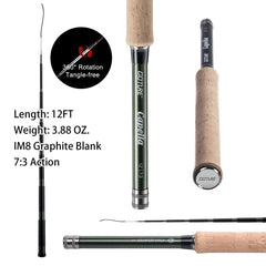 Goture ergonomic cork grip improves comfort during long angling sessions.