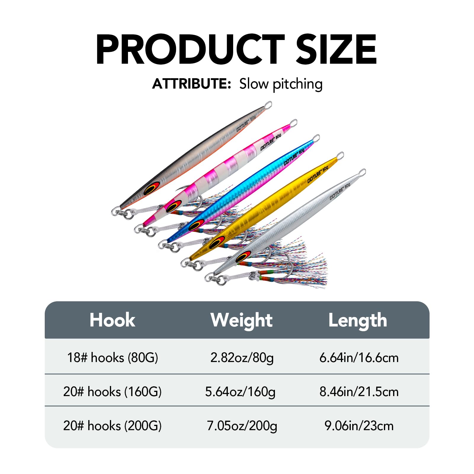 Goture vertical jig handcrafted durability with silk monohooks