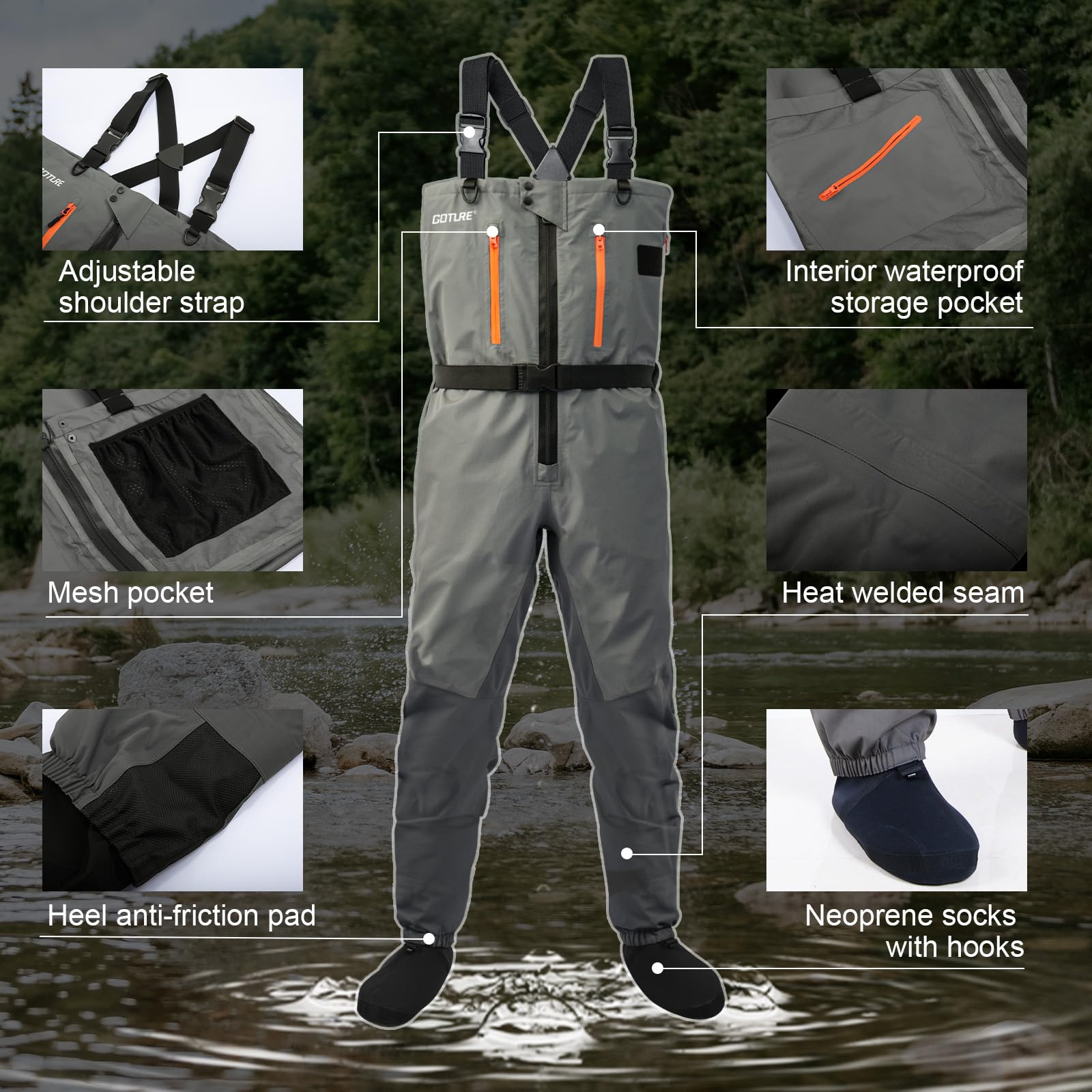Goture adjustable waist belt fits a wide range of sizes for a personalized fit.