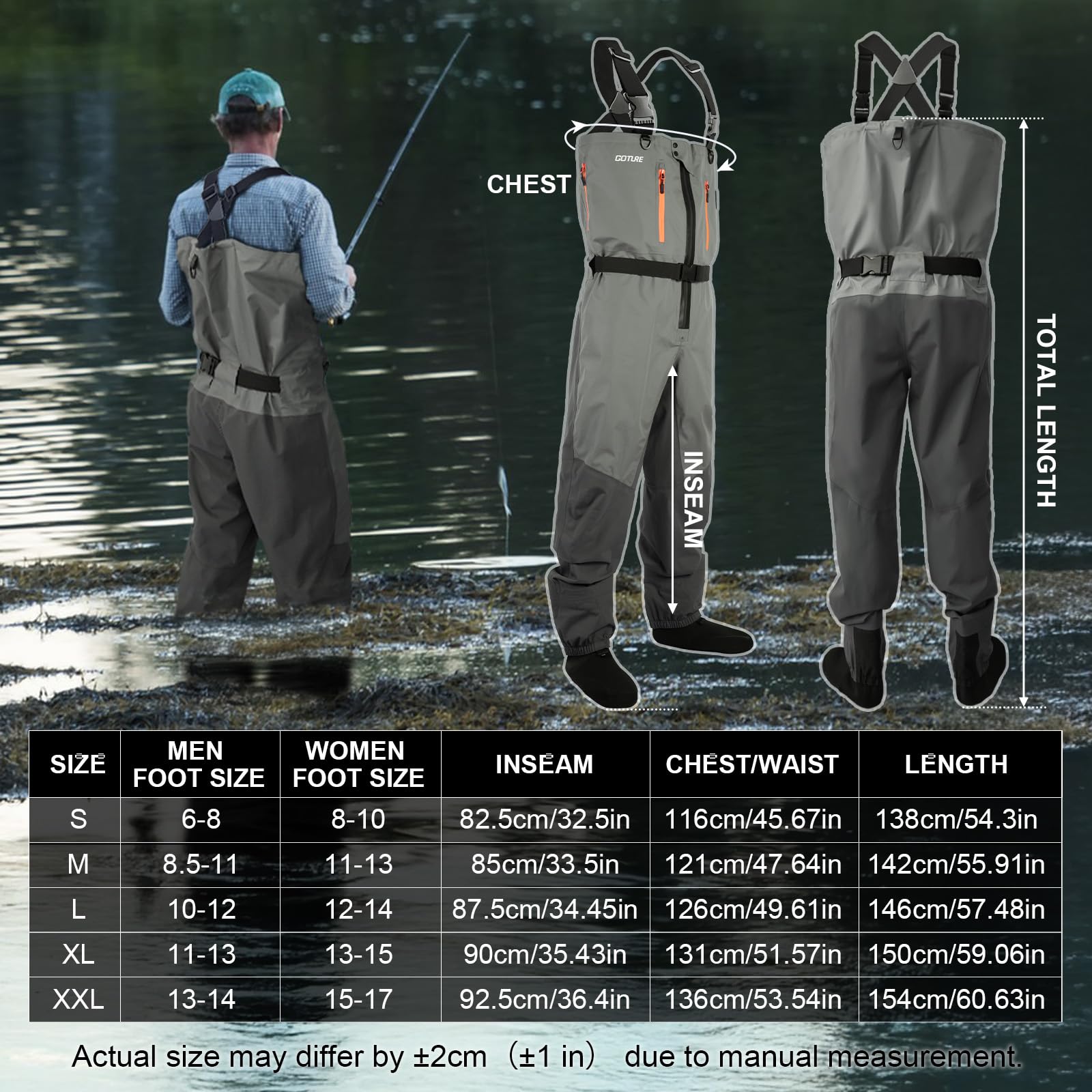 Goture elastic X-back shoulder straps offer all-day comfortable support.