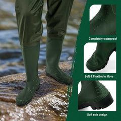 Goture waders inner pocket protects valuables from splashes while wading.