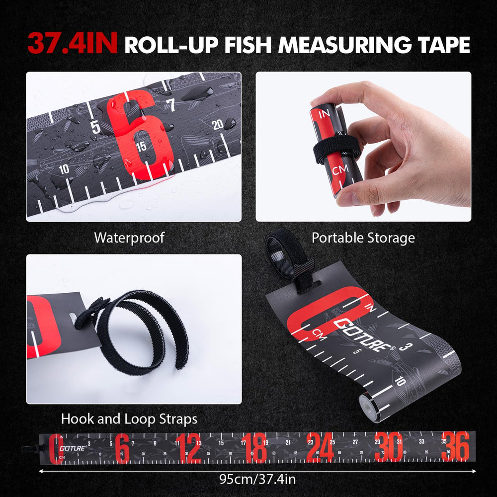 Goture waterproof fishing ruler 37.4in for accurate measurements on the water.