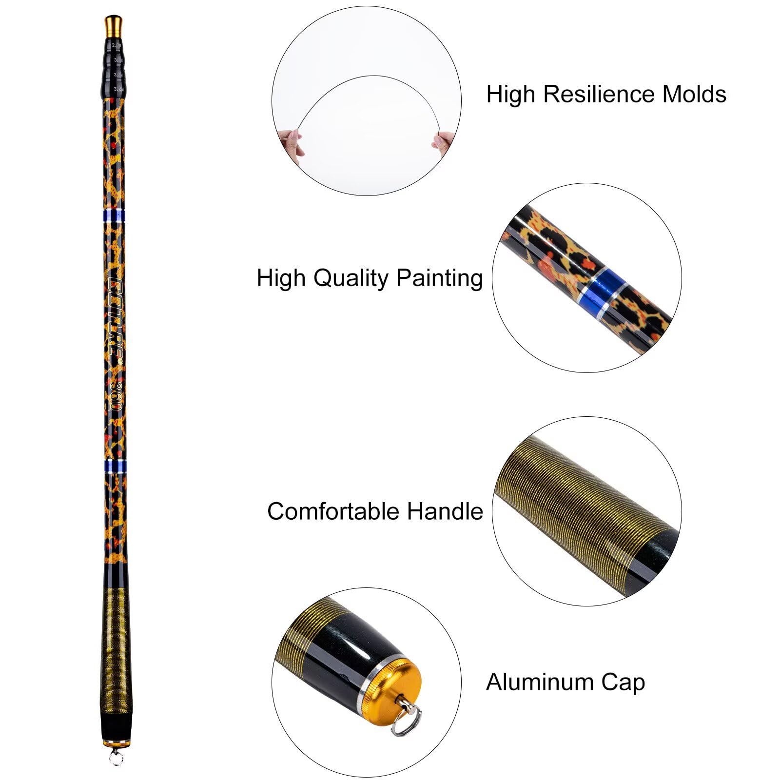 Compact folded Goture ultralight fishing pole