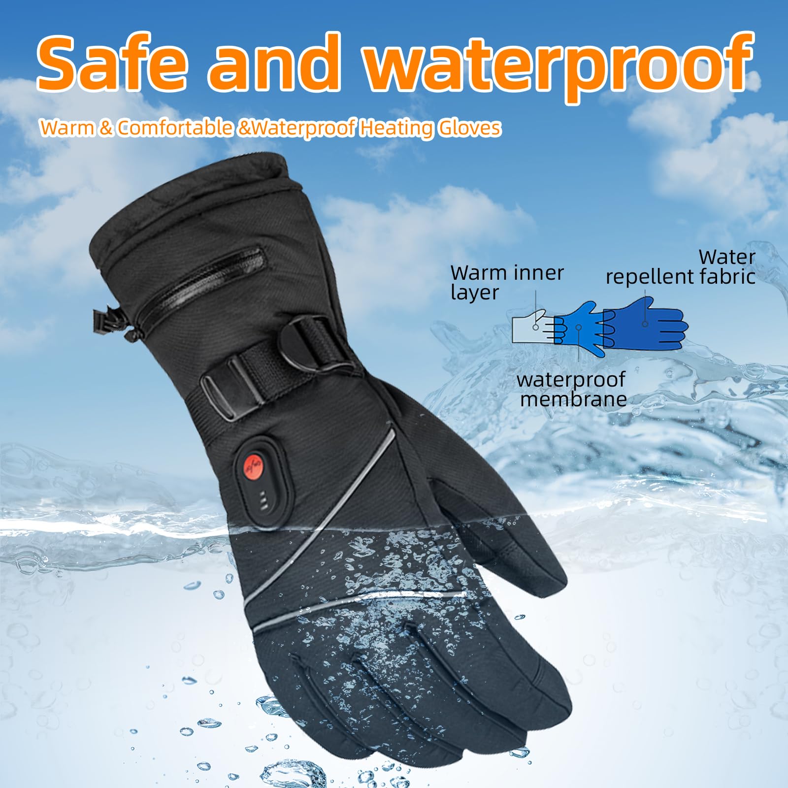 Govllfoz heated gloves inner detail shows carbon fibers for reliable warmth during outdoor tasks