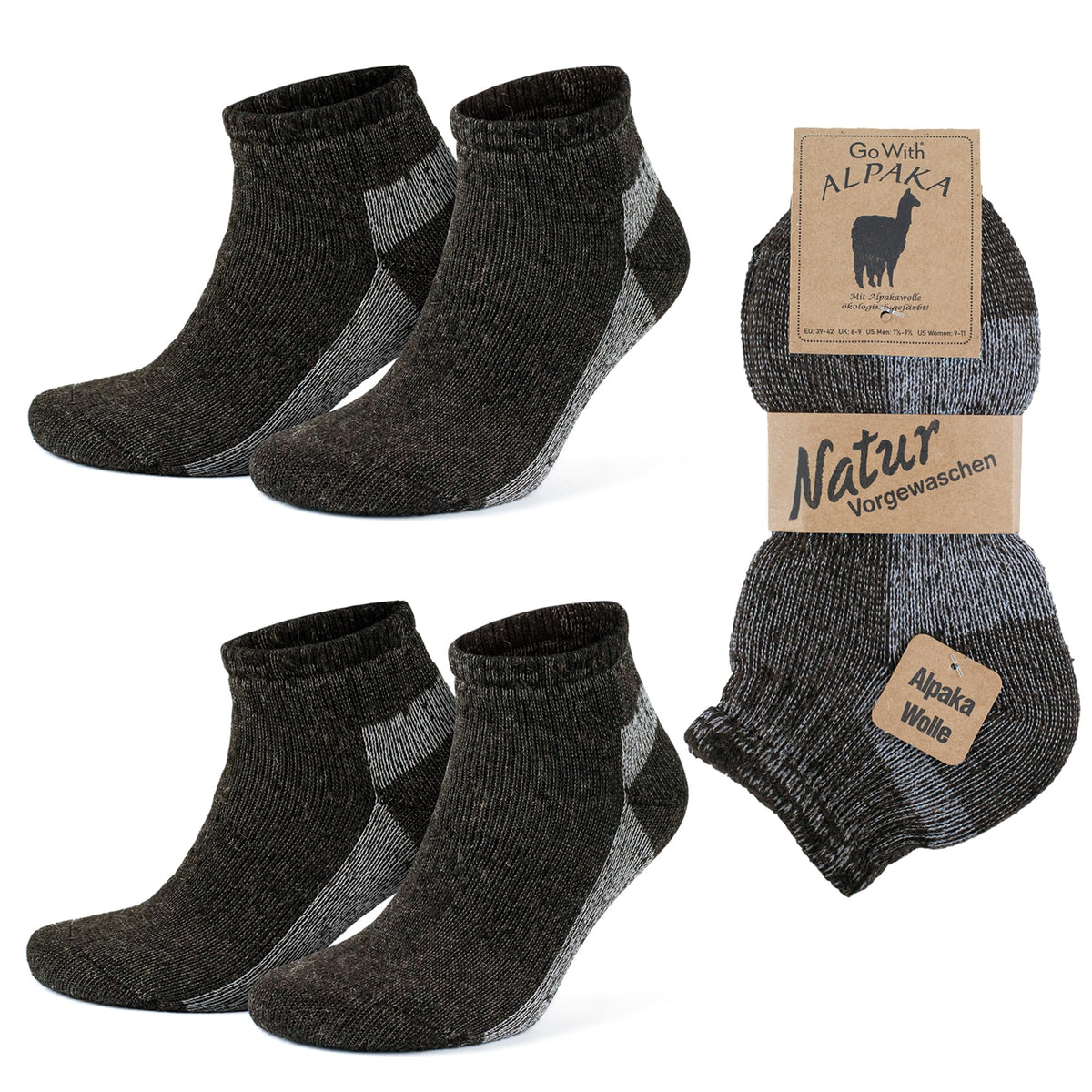 GoWith alpaca wool socks pack front view illustrating warmth and versatile outdoor comfort.