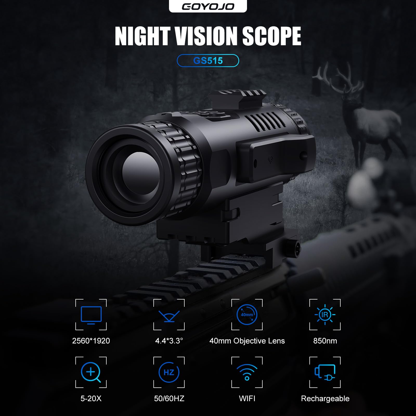 Goyojo Digital Night Vision Scope display close-up highlights color imaging in low light.