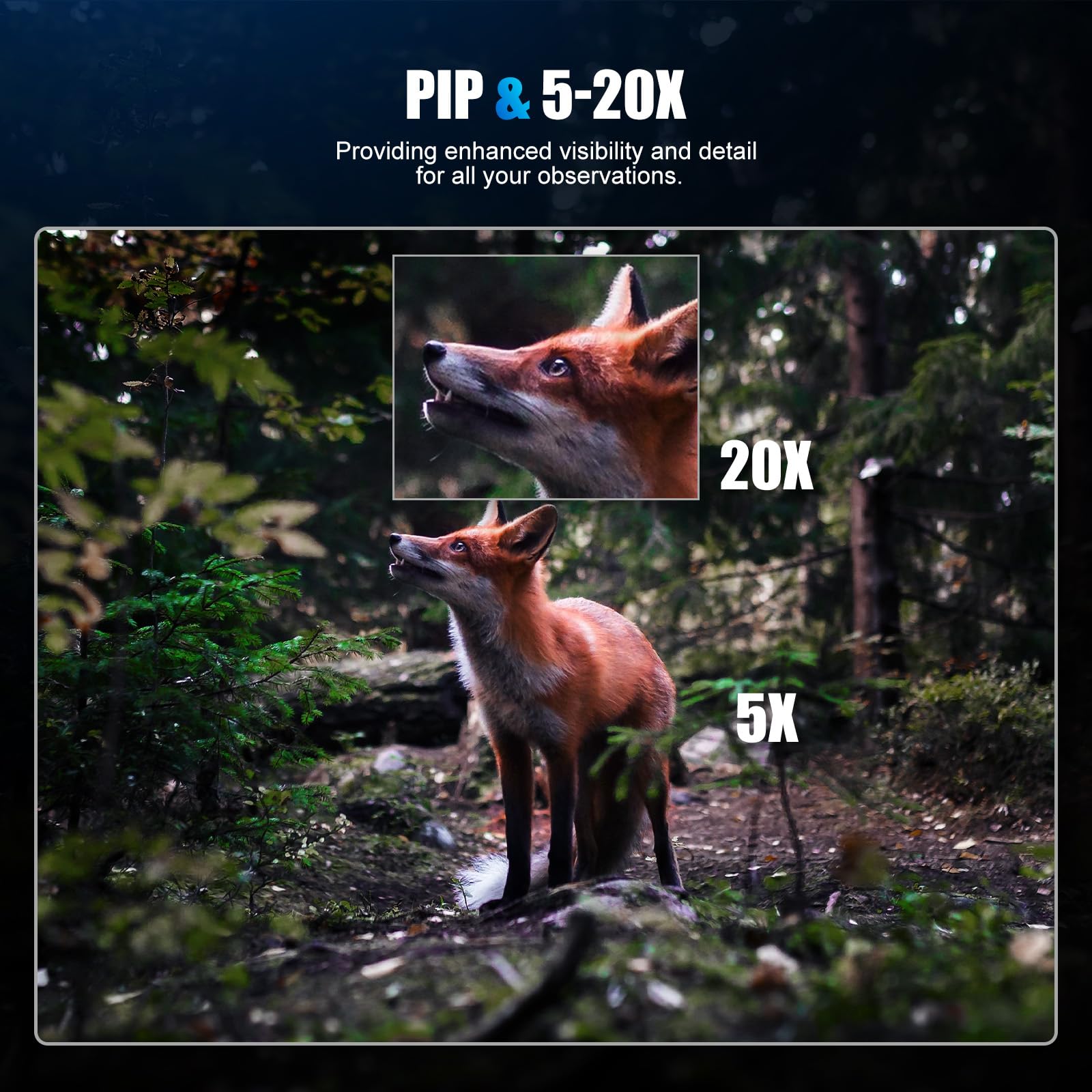 Goyojo Digital Night Vision Scope zoom controls enable 5x-20x versatility.