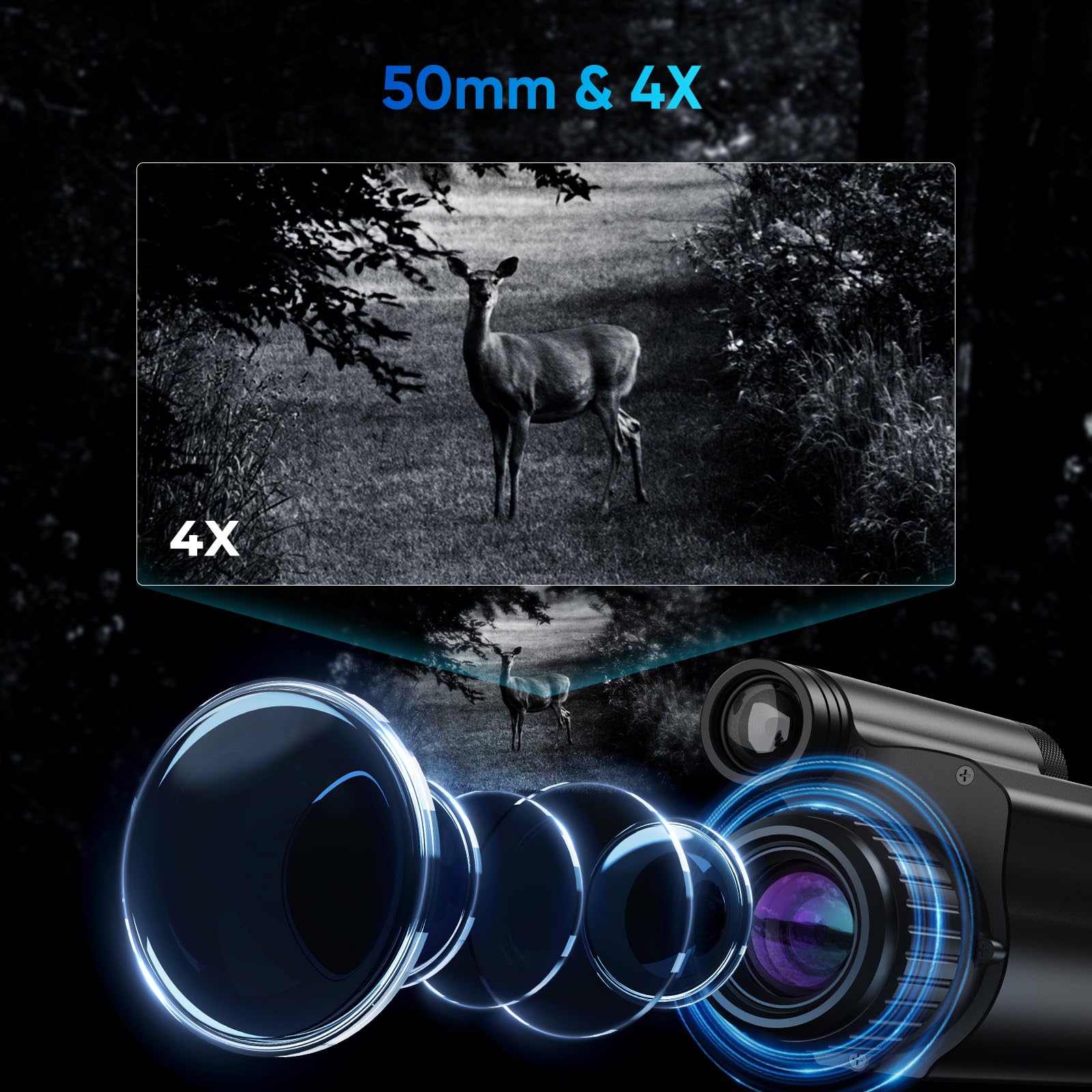 GOYOJO Night Vision Scope 850nm IR image for reliable performance in low light.