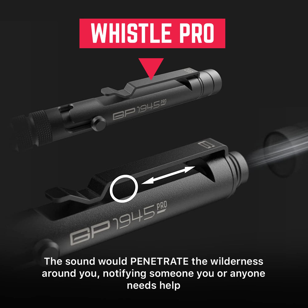 GPCA GP1945 PRO integrated rescue whistle enhances safety signaling.