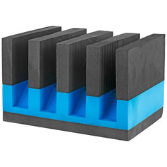 Close-up of foam channels designed to hold pistols by the trigger guard