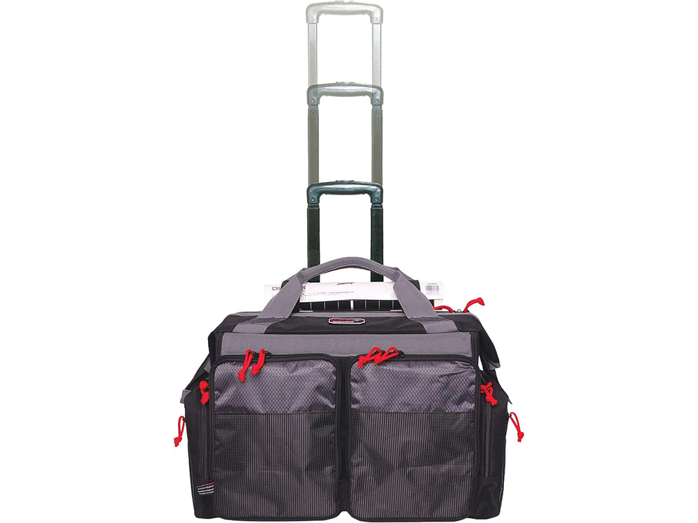 G.P.S. bag with oversized ATV wheels handles gravel parking lots smoothly.