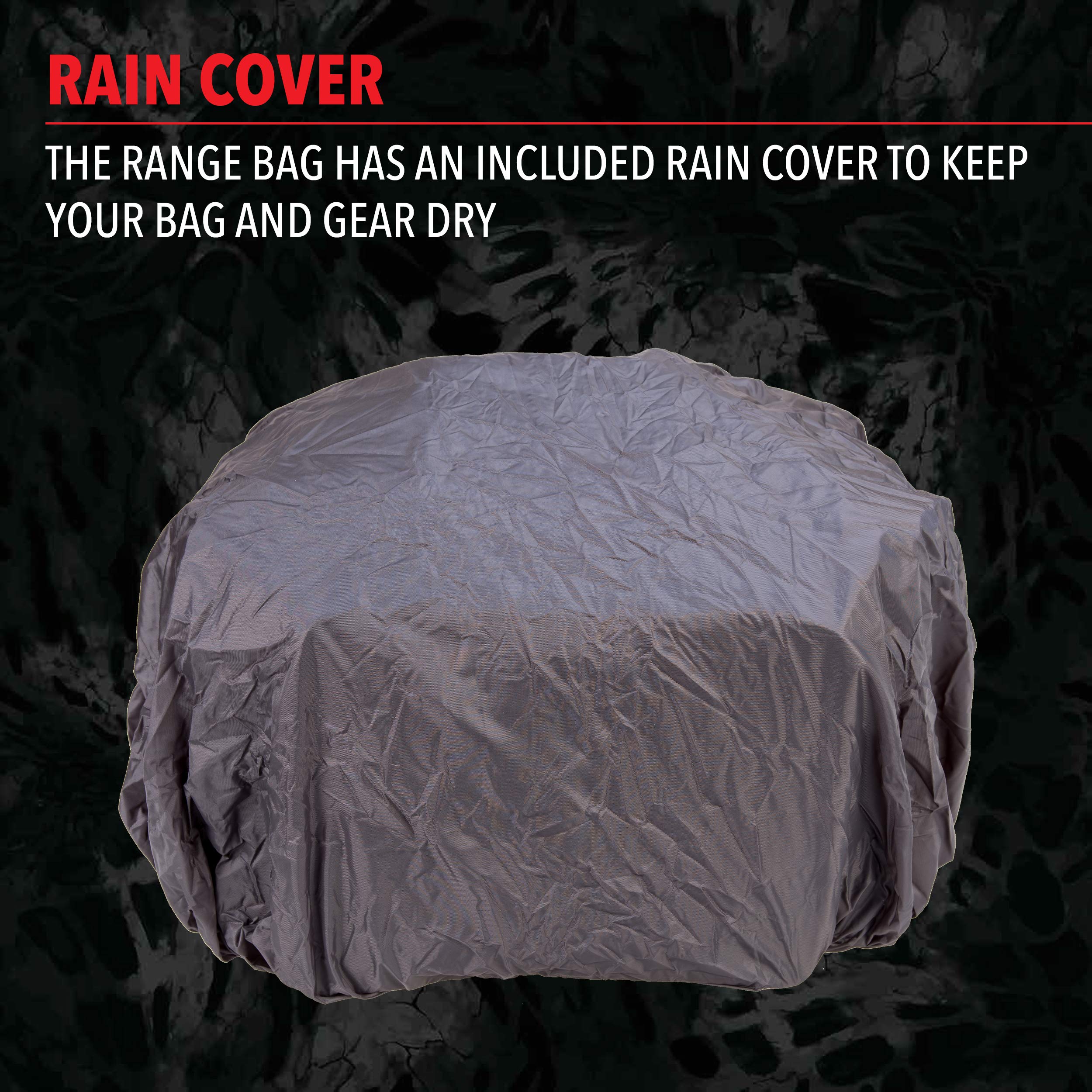 Lockable heavy-duty zippers on the olive GPS range bag