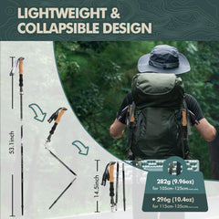 GPTCAMP Nordic TPZ-1 cork handle provides comfortable all-day grip.