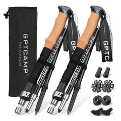 GPTCAMP Nordic walking stick folded compactly for travel and portability