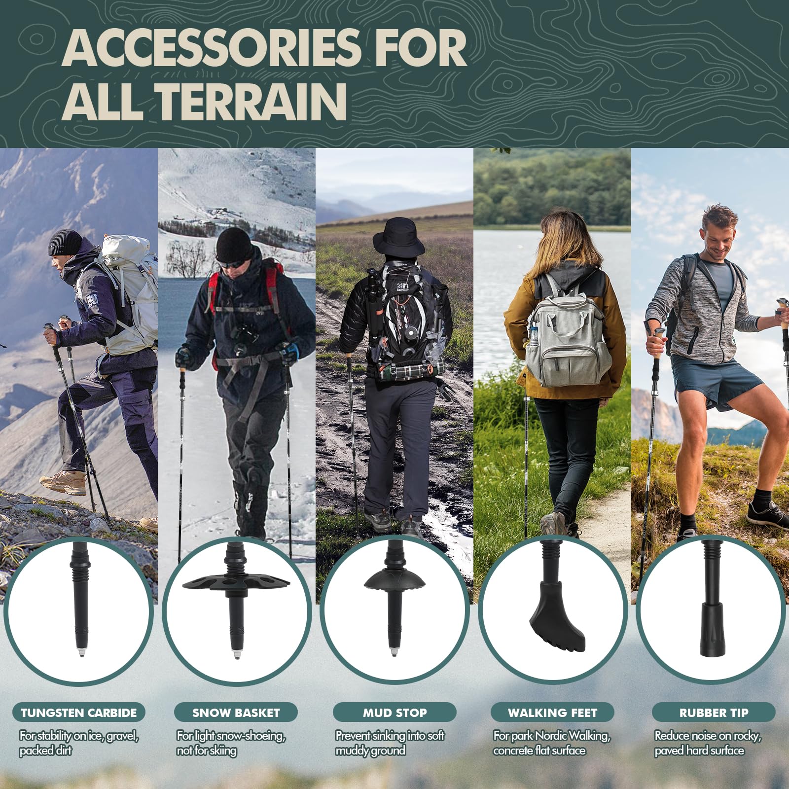 GPTCAMP Nordic TPZ-1 snow and mud plates for rugged conditions.