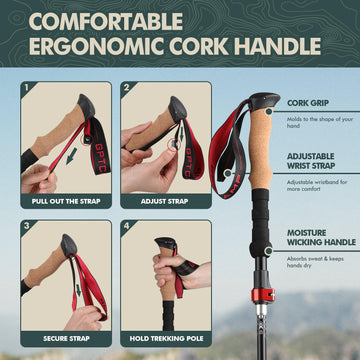 GPTCAMP TPZ-1 at extended height shows adjustable length for tall hikers