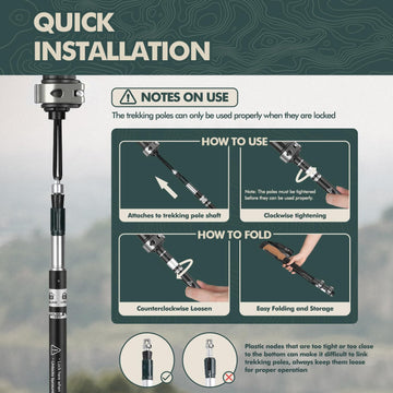 GPTCAMP trekking poles extended to provide stable support on rugged trails.