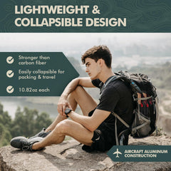 GPTCAMP trekking poles crafted from aviation-grade aluminum for durability.
