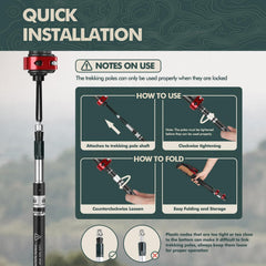 GPTCAMP trekking poles folded compact for easy storage during travel.