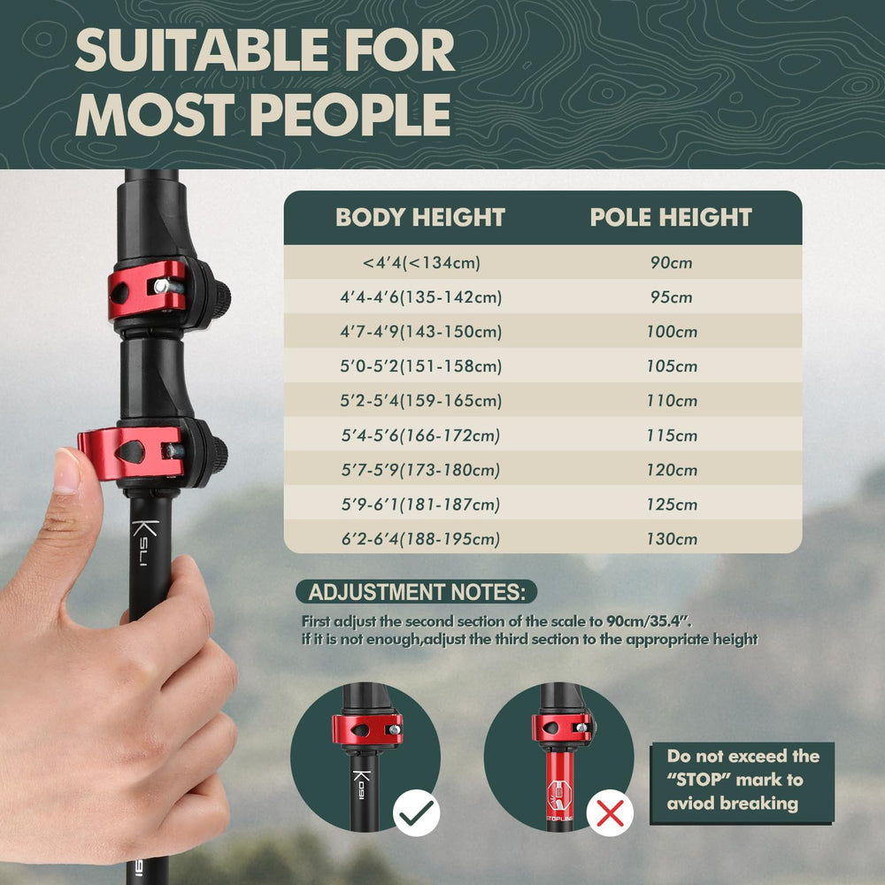 GPTCAMP poles feature a sturdy build to support challenging hikes.