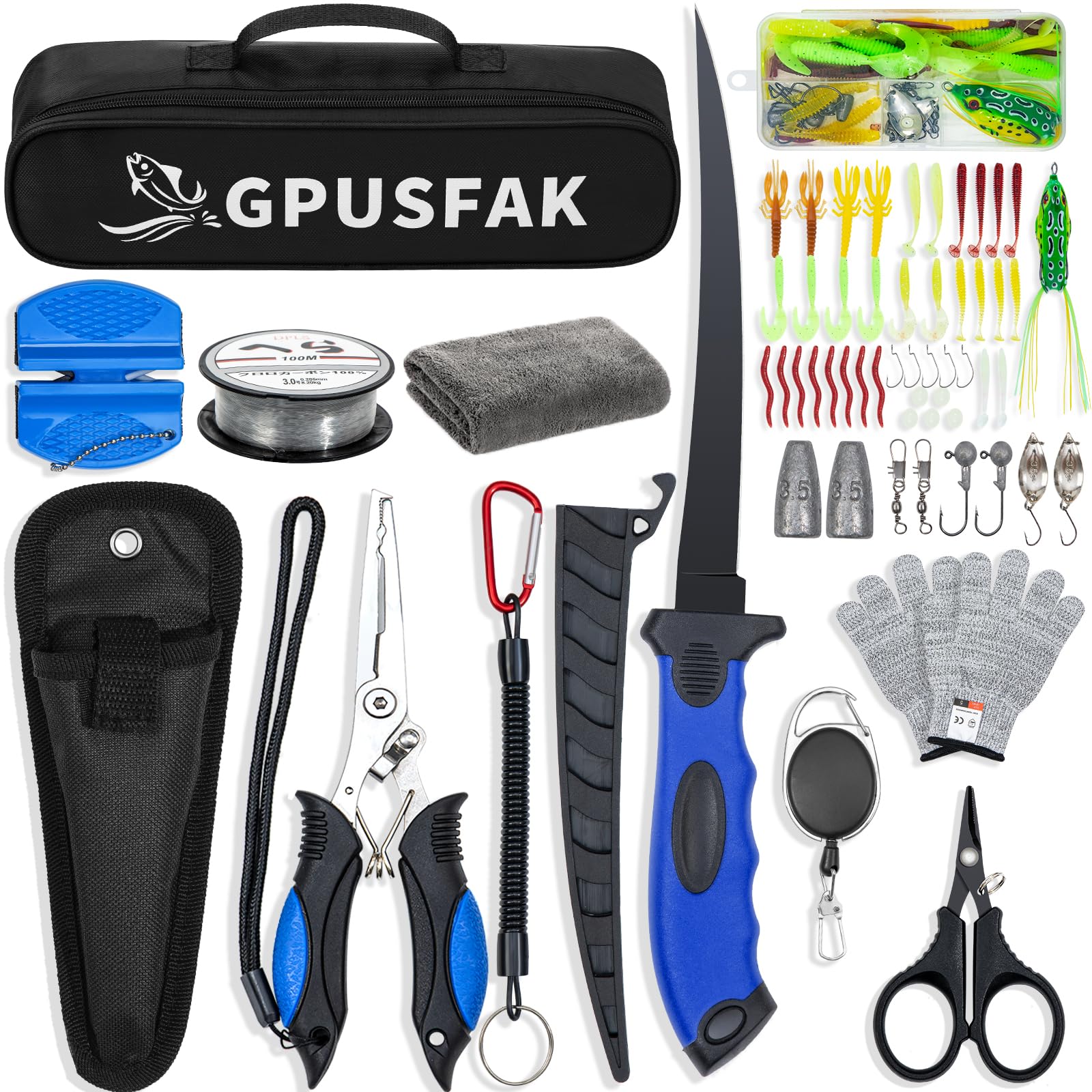 GPUSFAK fishing tool kit case open for quick on-site access.