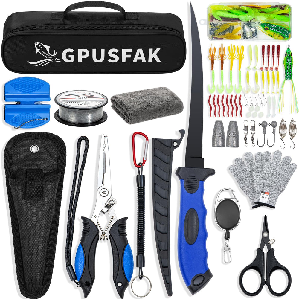 GPUSFAK fishing tool kit stainless steel pliers with lanyard