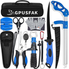 GPUSFAK 11-piece fishing tool kit with pliers and lanyard