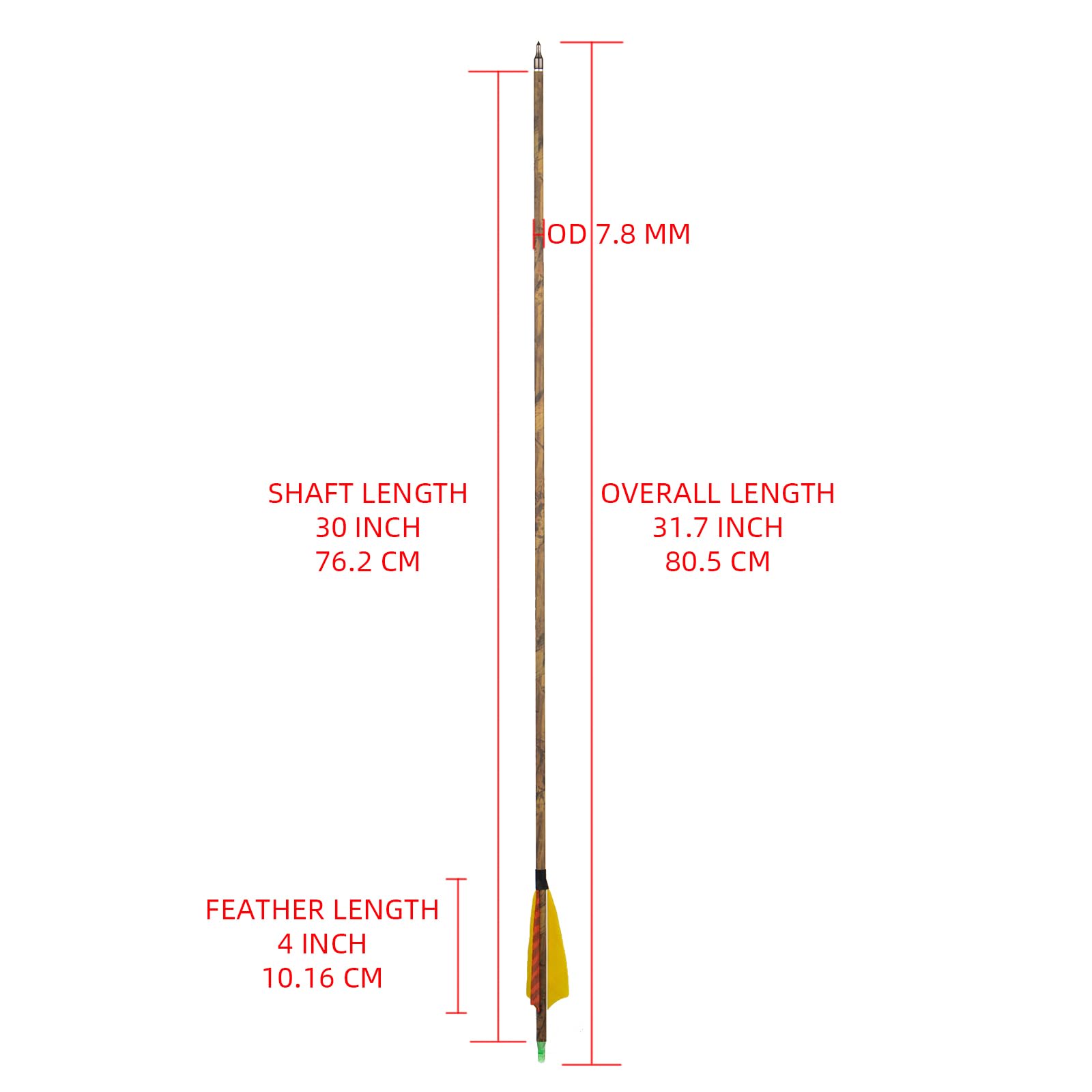 GQT 30-inch carbon arrow shaft close-up for consistent flight.