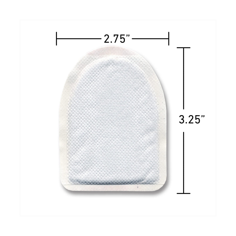 Grabber air activated toe warmers close up showing heat on activation.