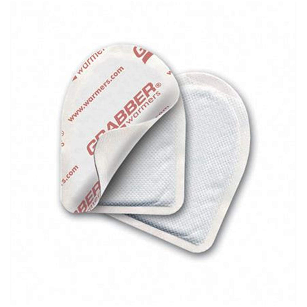 Grabber hand warmers tucked in a glove show long-lasting comfort.