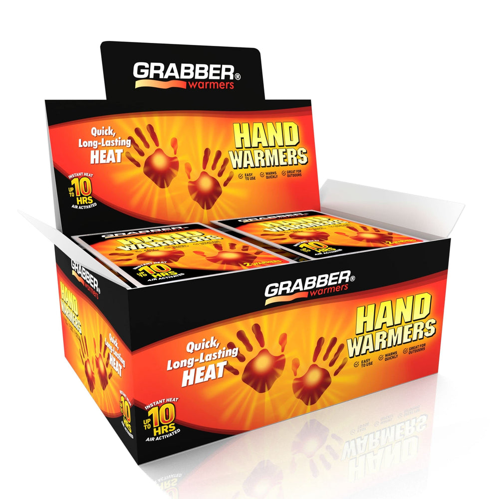 Grabber hand warmers in an open package ready to activate for portable warmth