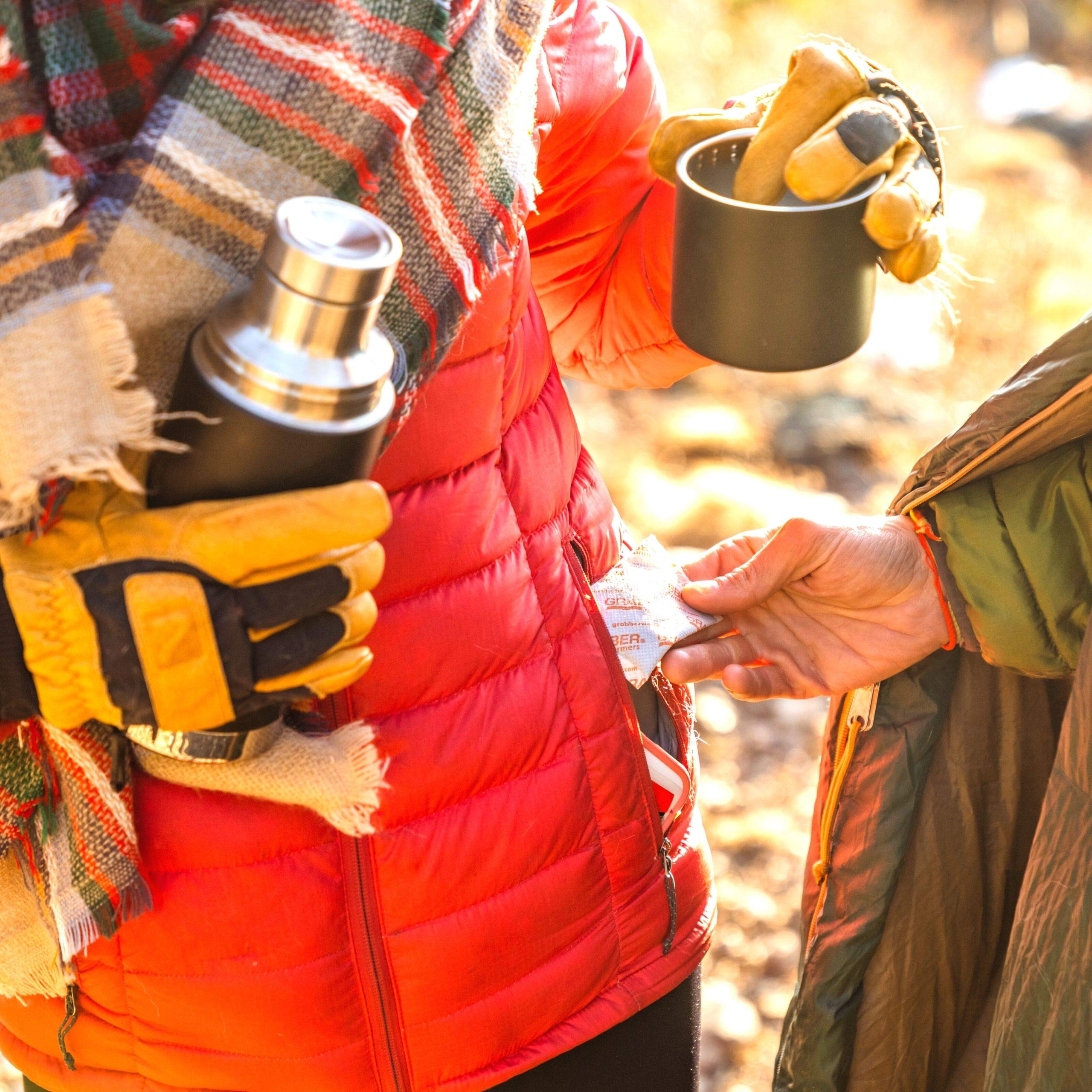 Grabber hand warmers stored in a cool place to stay fresh